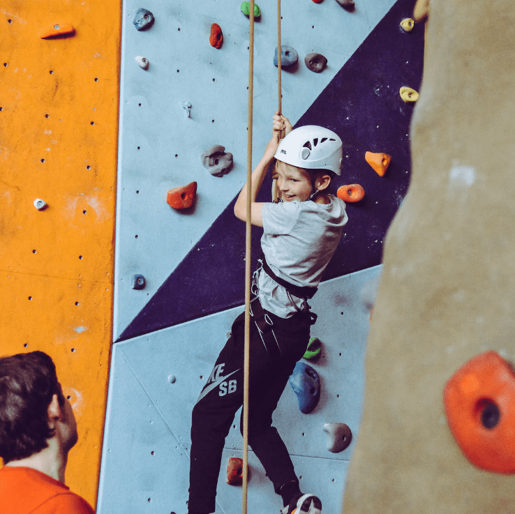 child on climbingwall