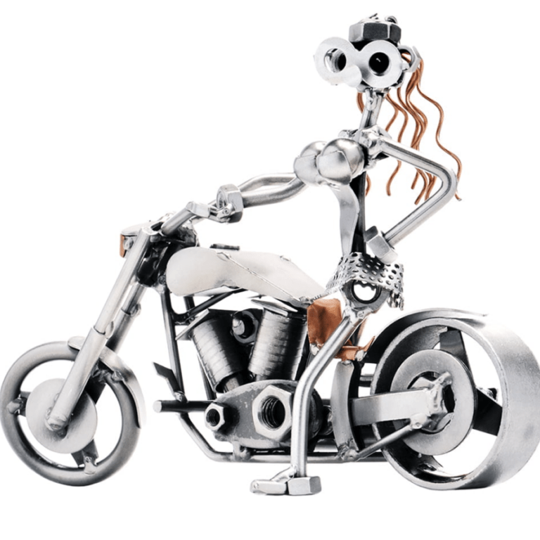 mc biker metal figur kvinde